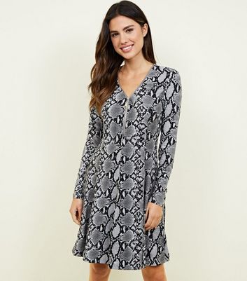 snake print swing dress