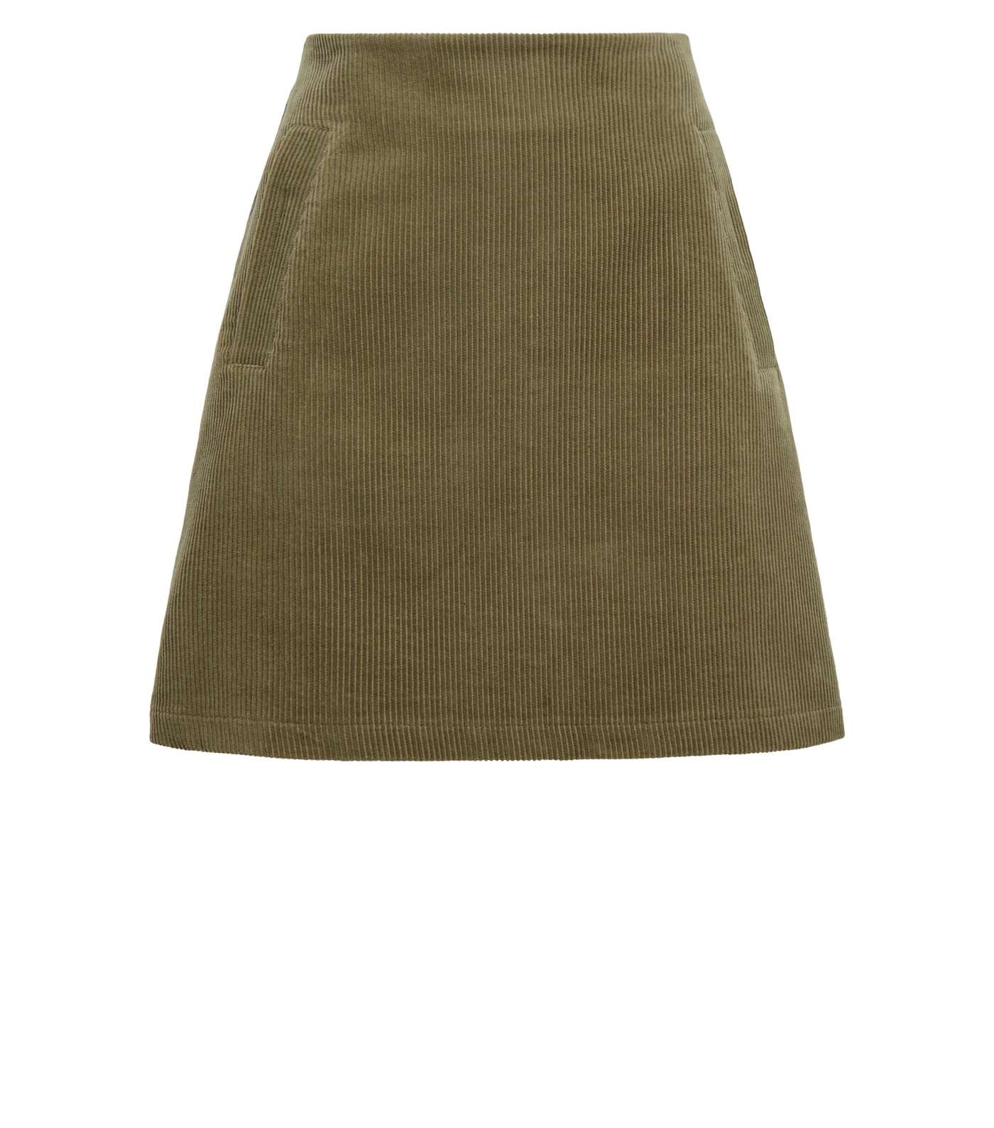 Khaki Welt Pocket Corduroy Skirt  Image 4