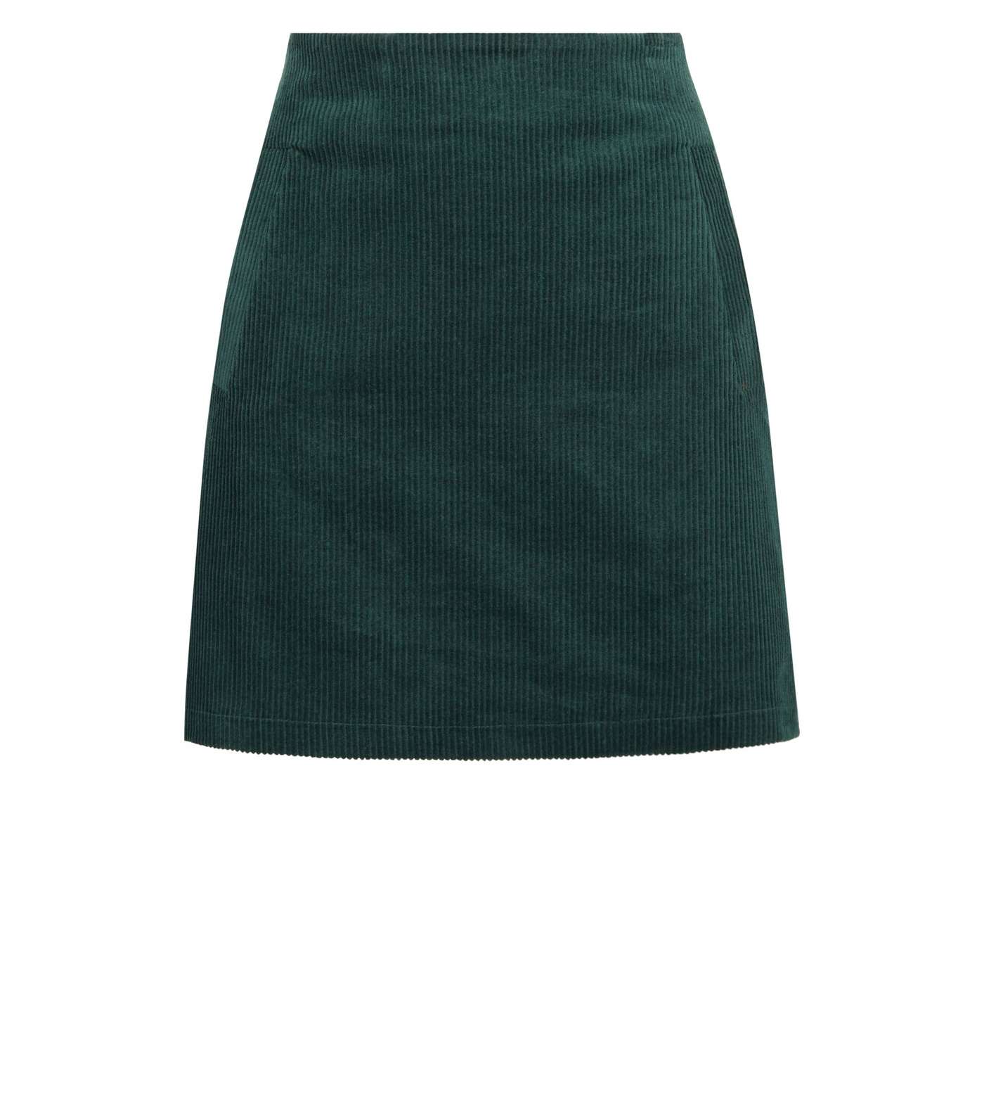 Dark Green Welt Pocket Corduroy Skirt  Image 4