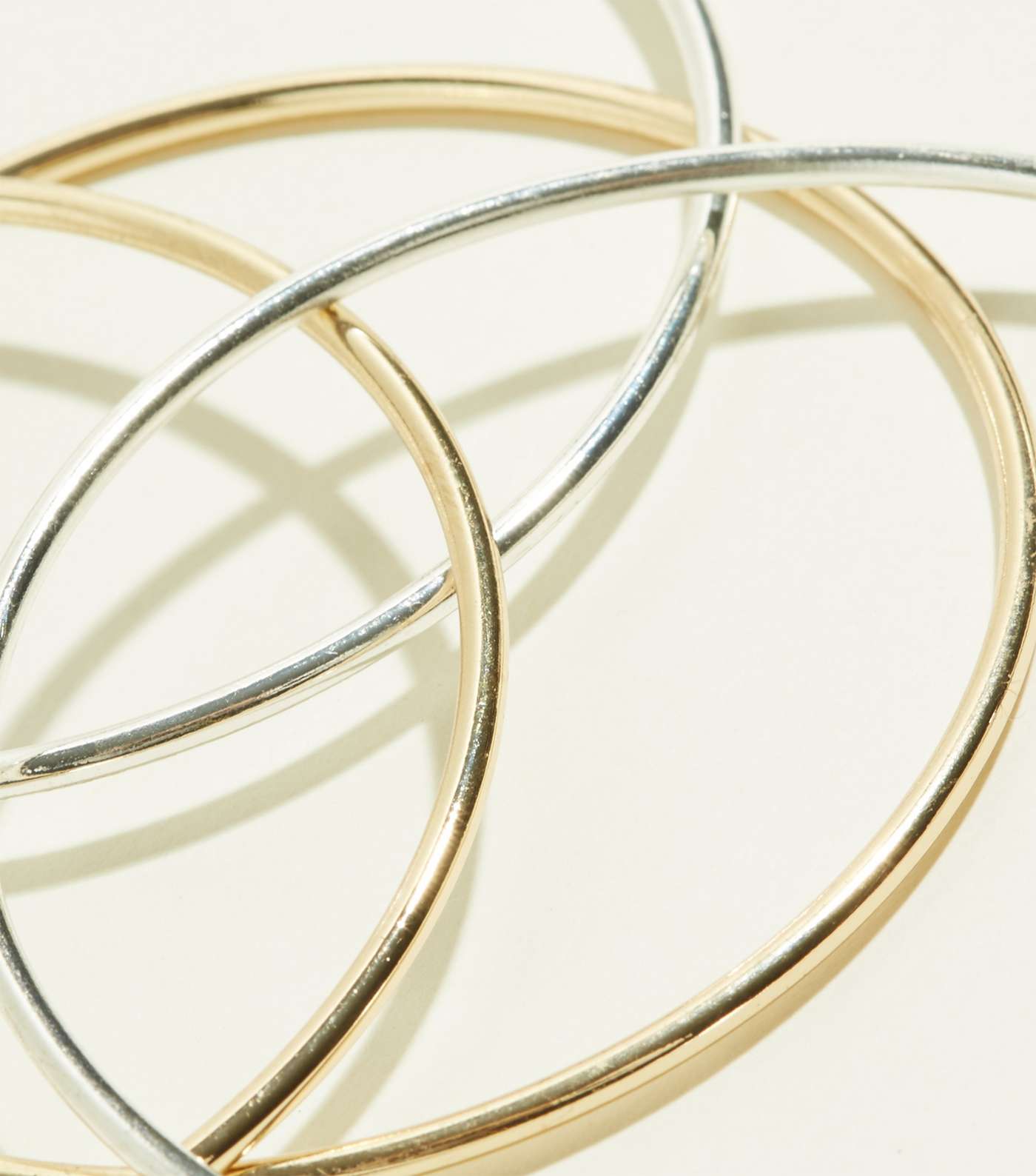 2 Pack Gold and Silver 60mm Hoop Earrings Image 3