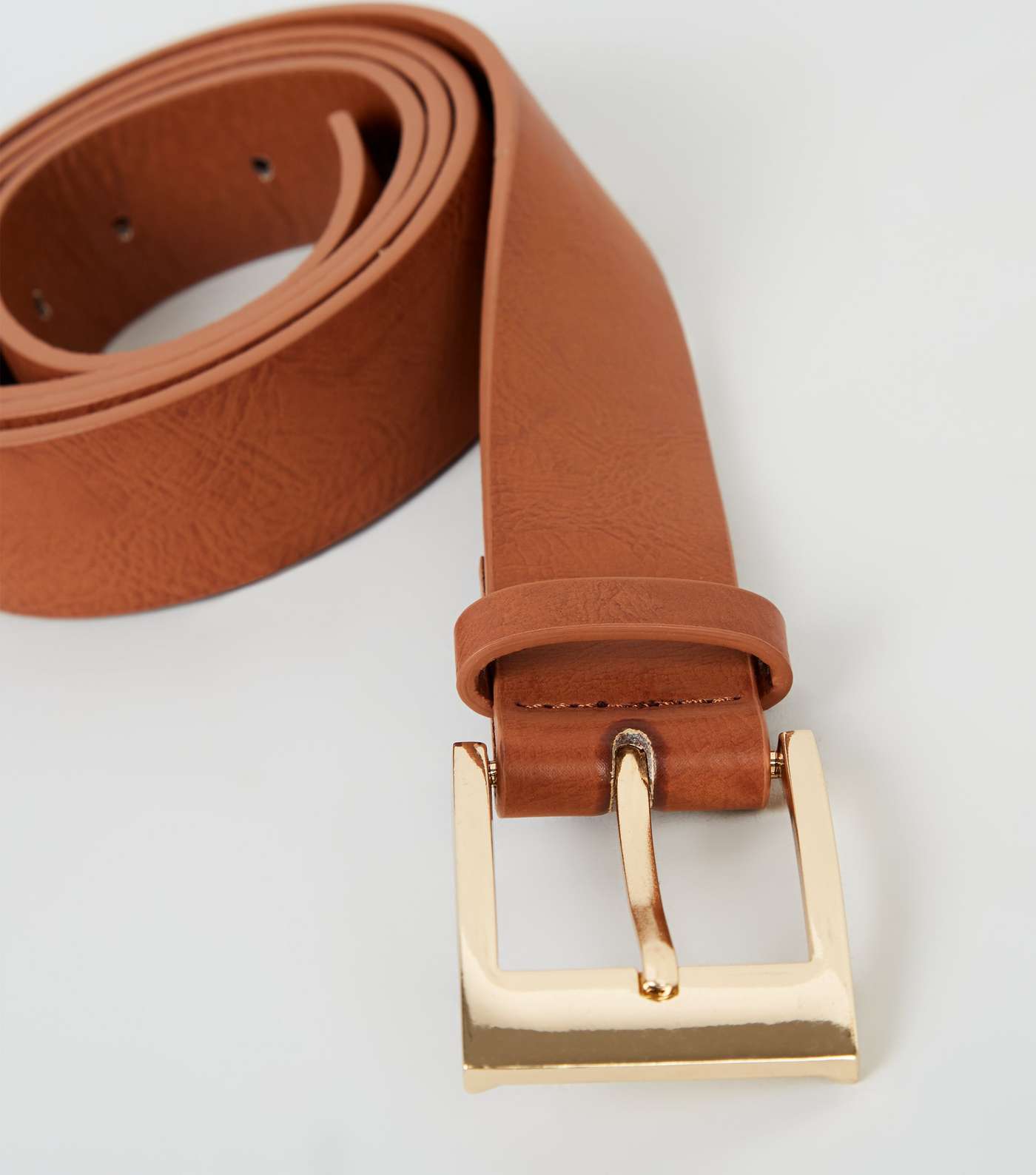 Curves Tan Leather-Look Hip Belt Image 3