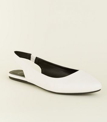 wide fit white flats