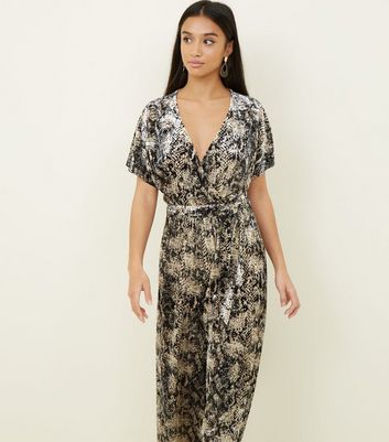 snakeskin jumpsuit new look