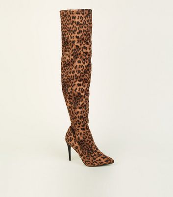 leopard print boots new look