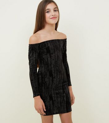 new look black glitter dress