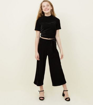 new look girls black trousers