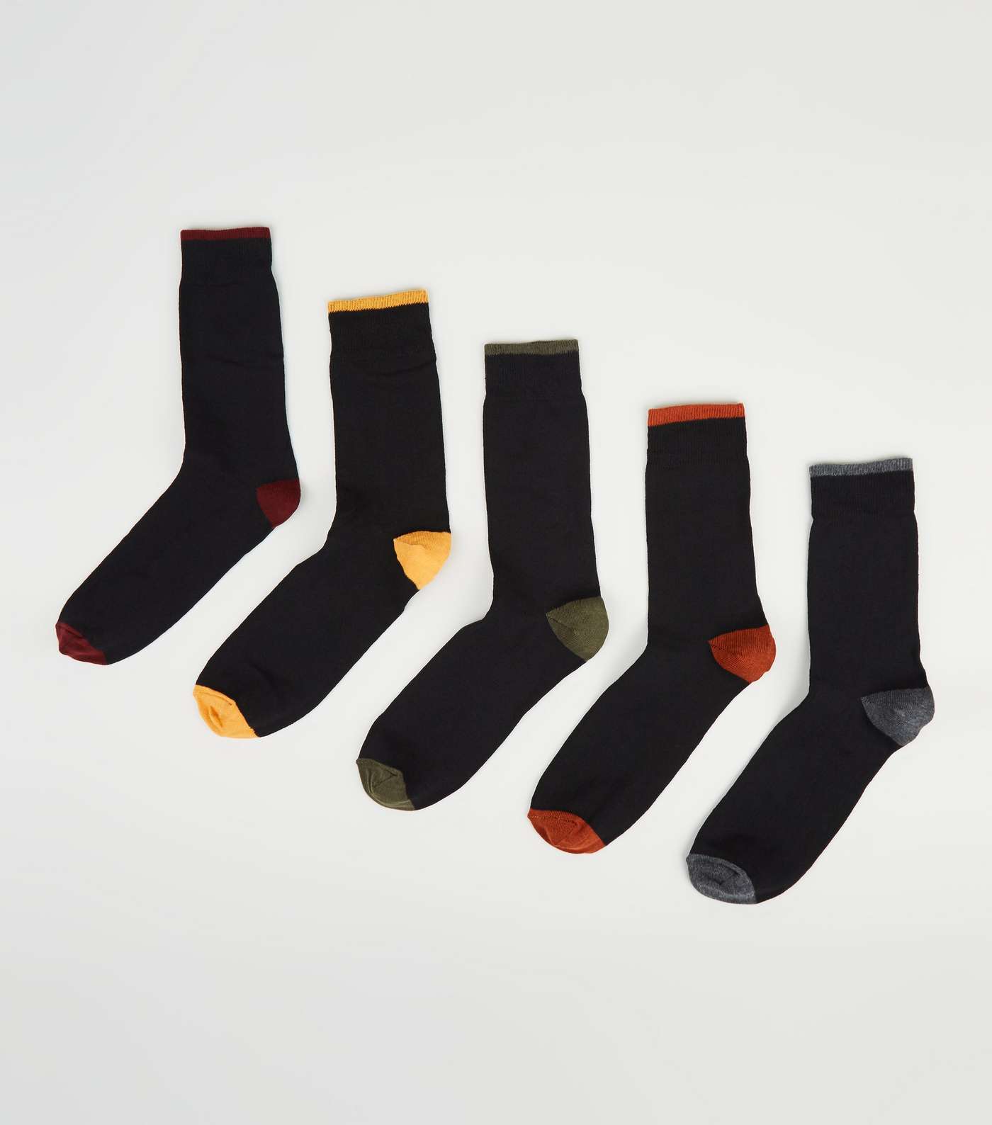 5 Pack Black Tipped Socks