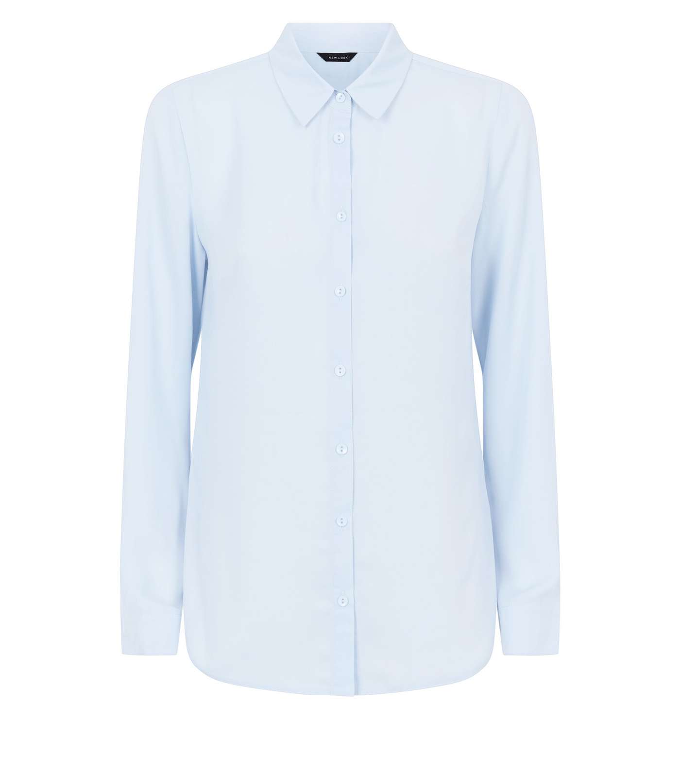 Pale Blue Crepe Long Sleeve Shirt Image 4