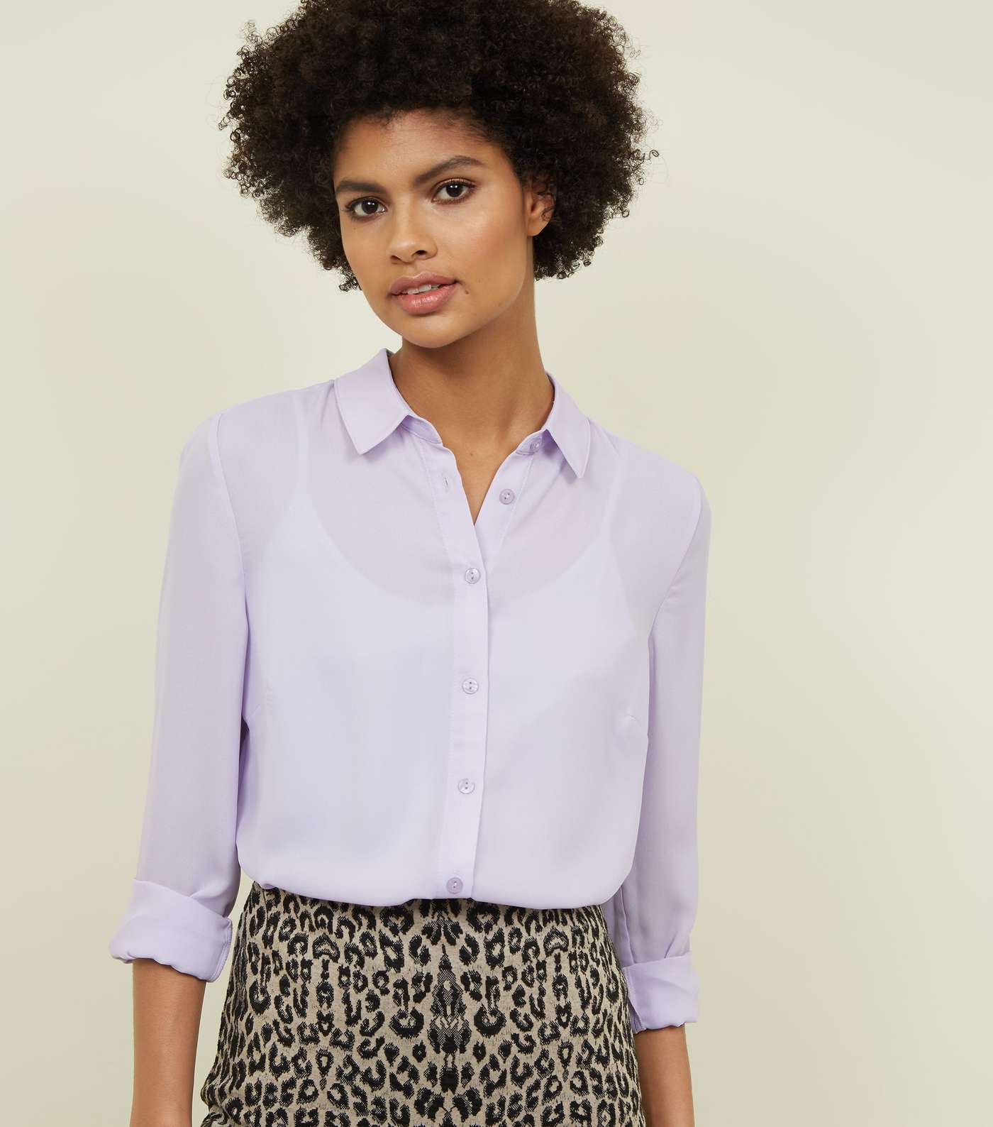 Lilac Crepe Long Sleeve Shirt 
