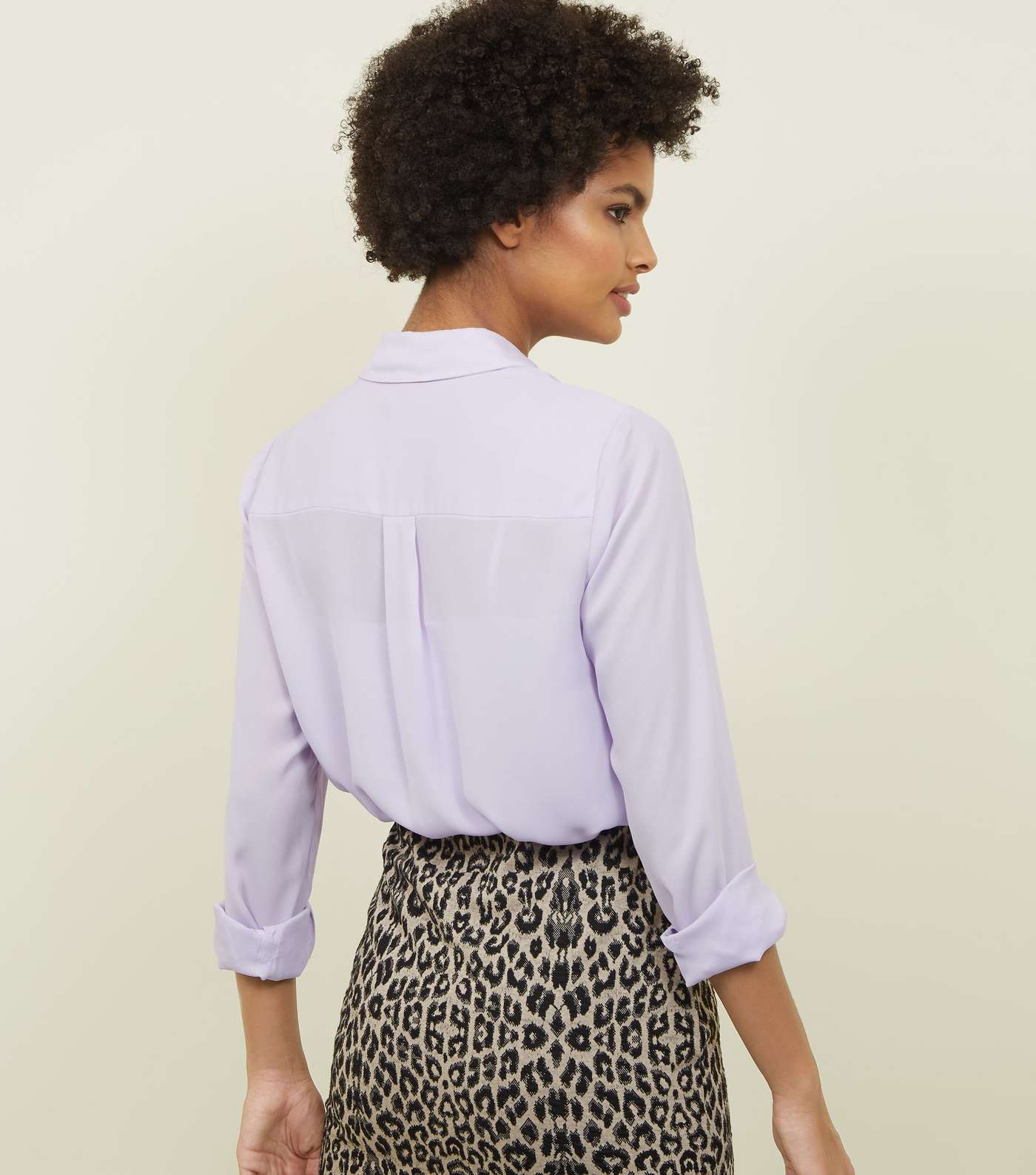 Lilac Crepe Long Sleeve Shirt  Image 3