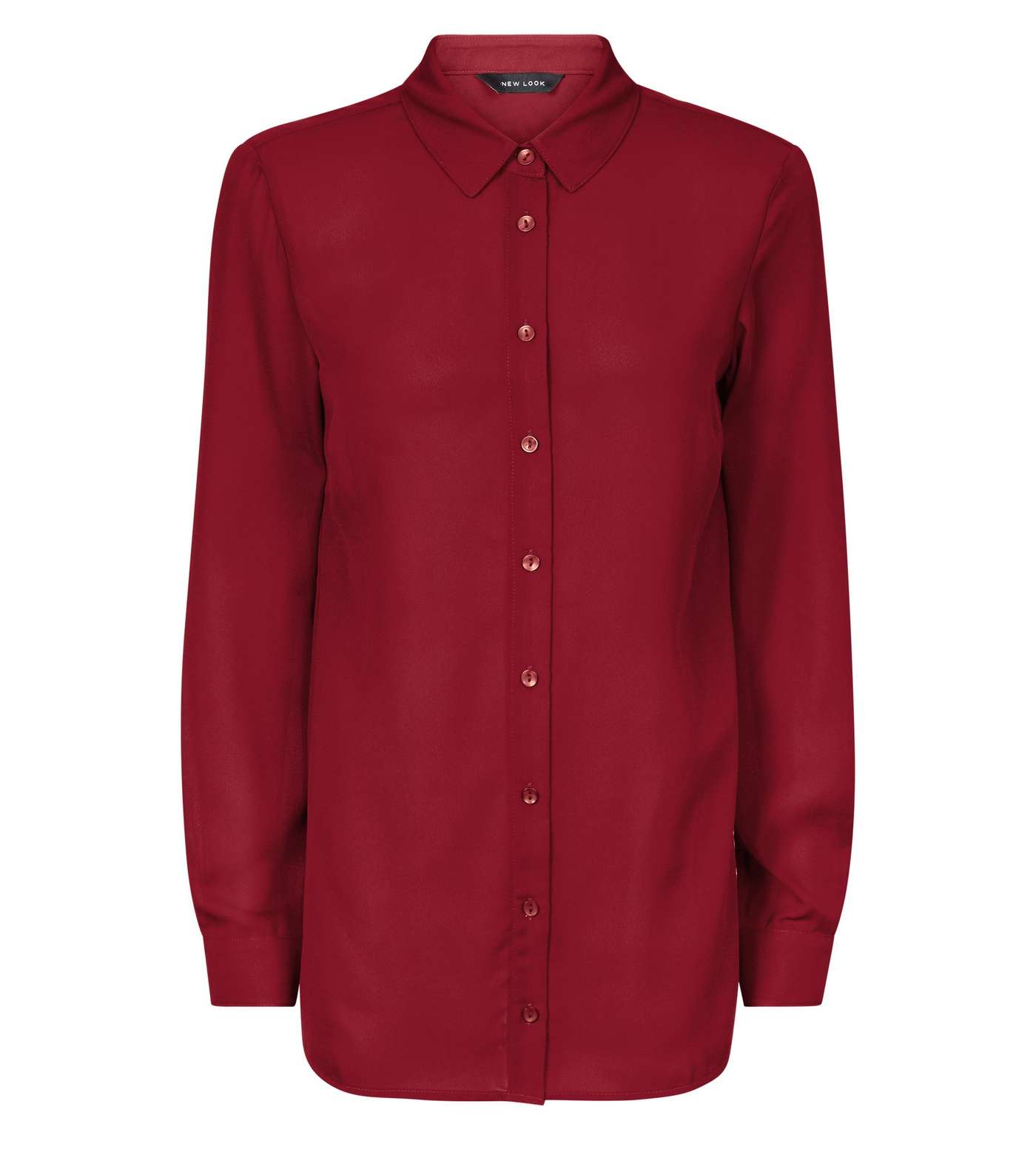 Burgundy Crepe Long Sleeve Shirt Image 4