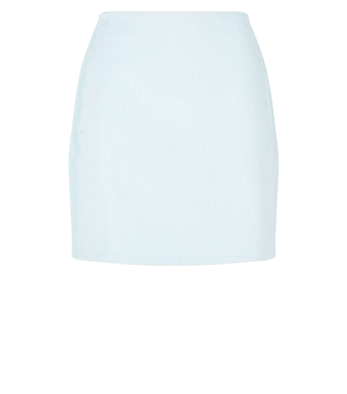 Pale Blue Corduroy Pocket Side Mini Skirt Image 4