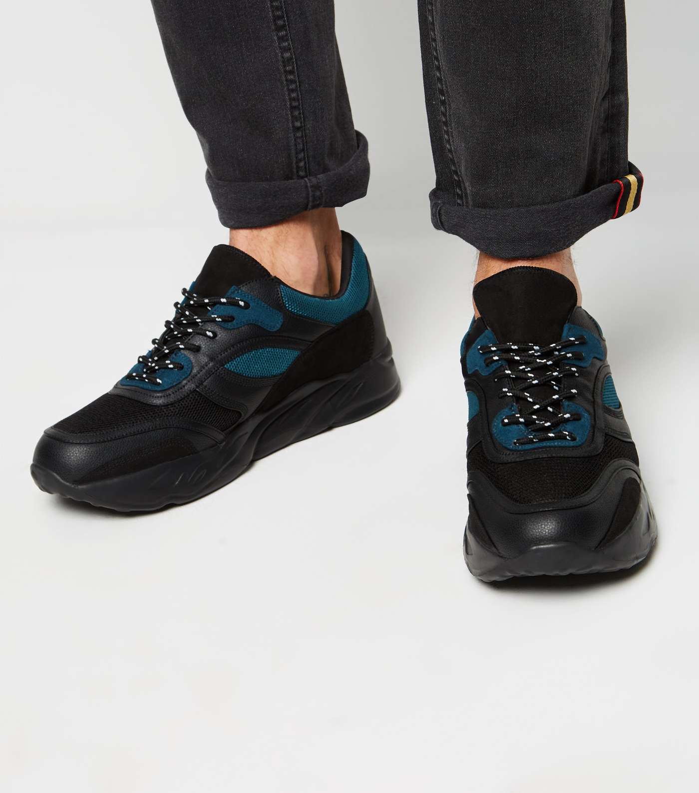 Black Panelled Chunky Trainers