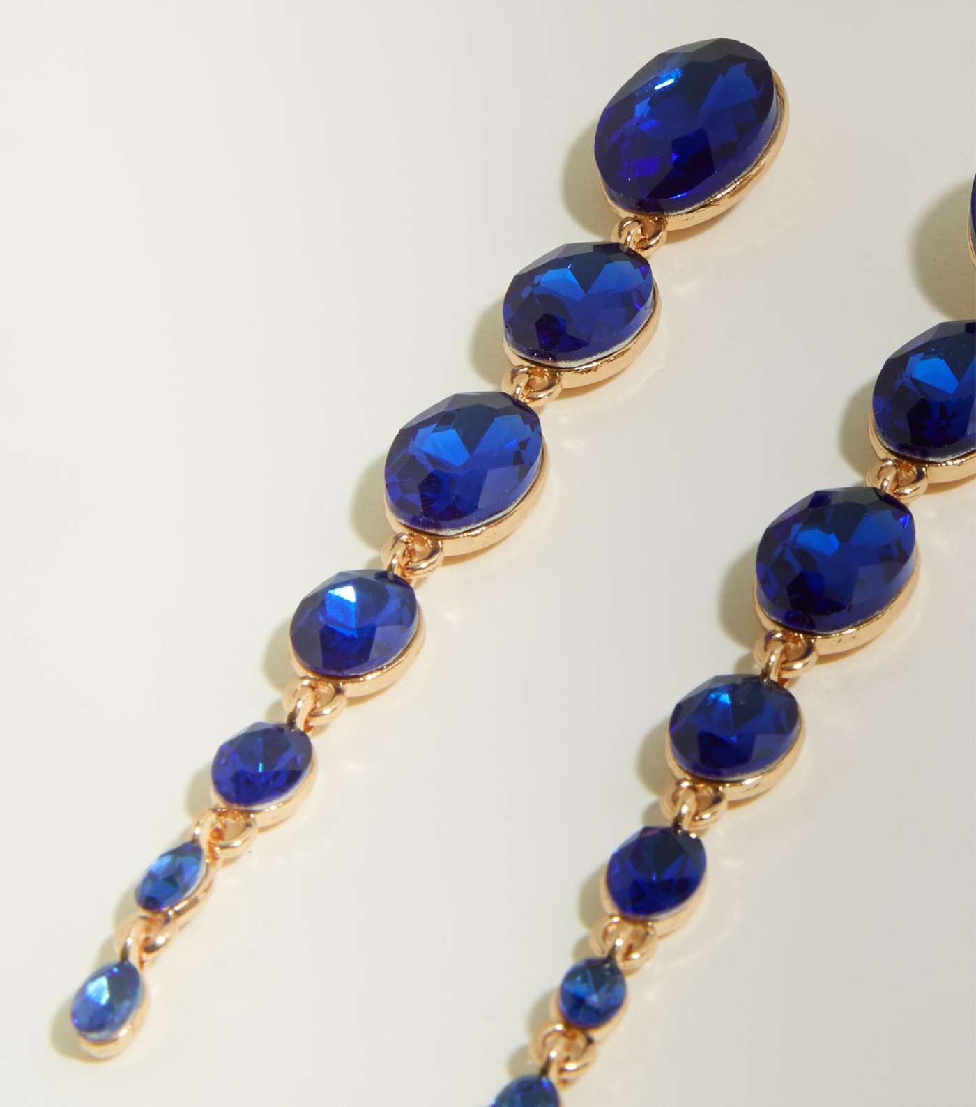 Blue Premium Oval Gem Drop Earrings  Image 3