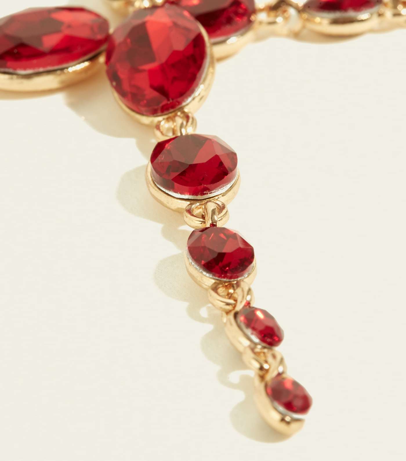 Burgundy Premium Oval Gem Drop Earrings  Image 3