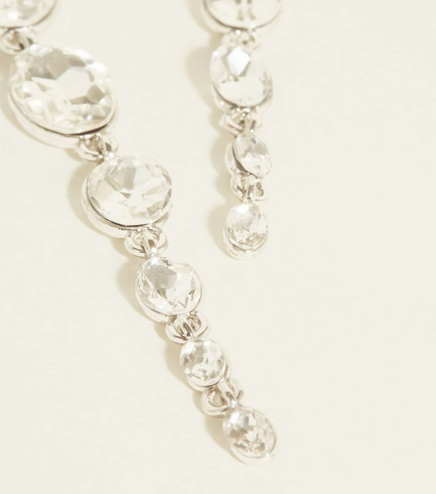 Silver Premium Oval Gem Drop Earrings  Image 3