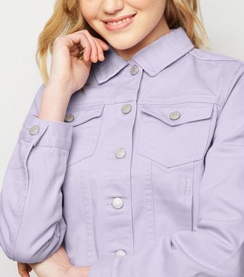 cropped lilac denim jacket