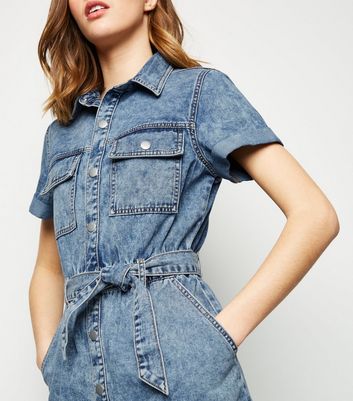 denim utility shirt dress