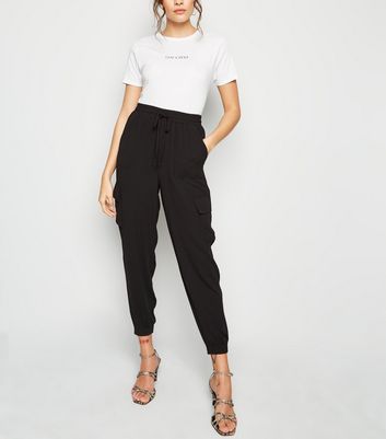 Black Cuffed Utility Joggers | New Look