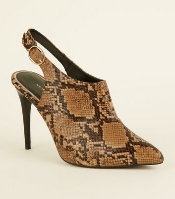 snake slingback heels