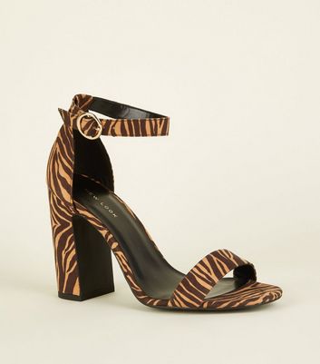 zebra print block heels