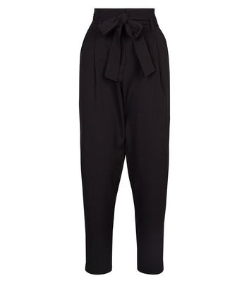 New look sale black paperbag trousers