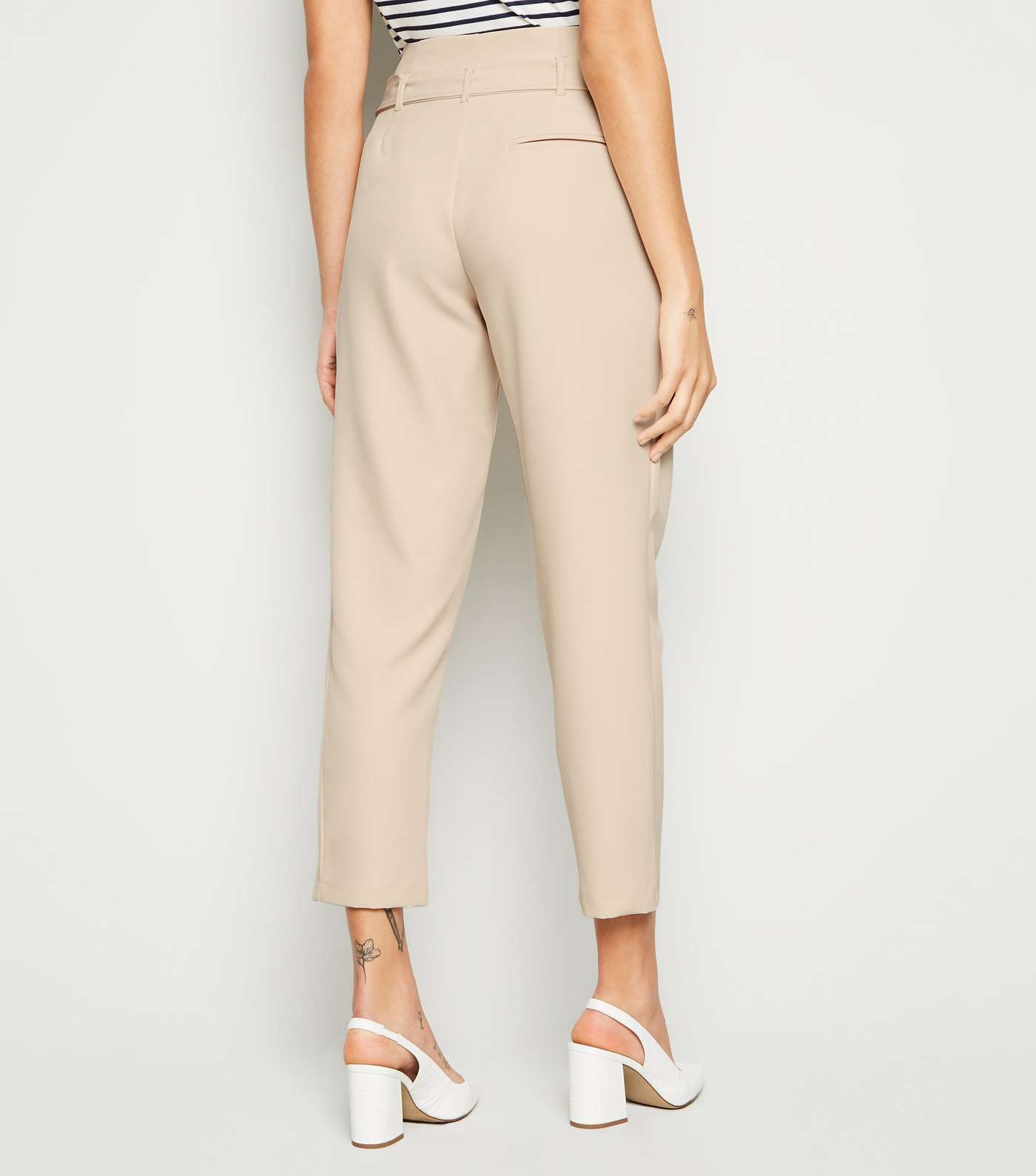 Stone High Waist Paperbag Trousers Image 3