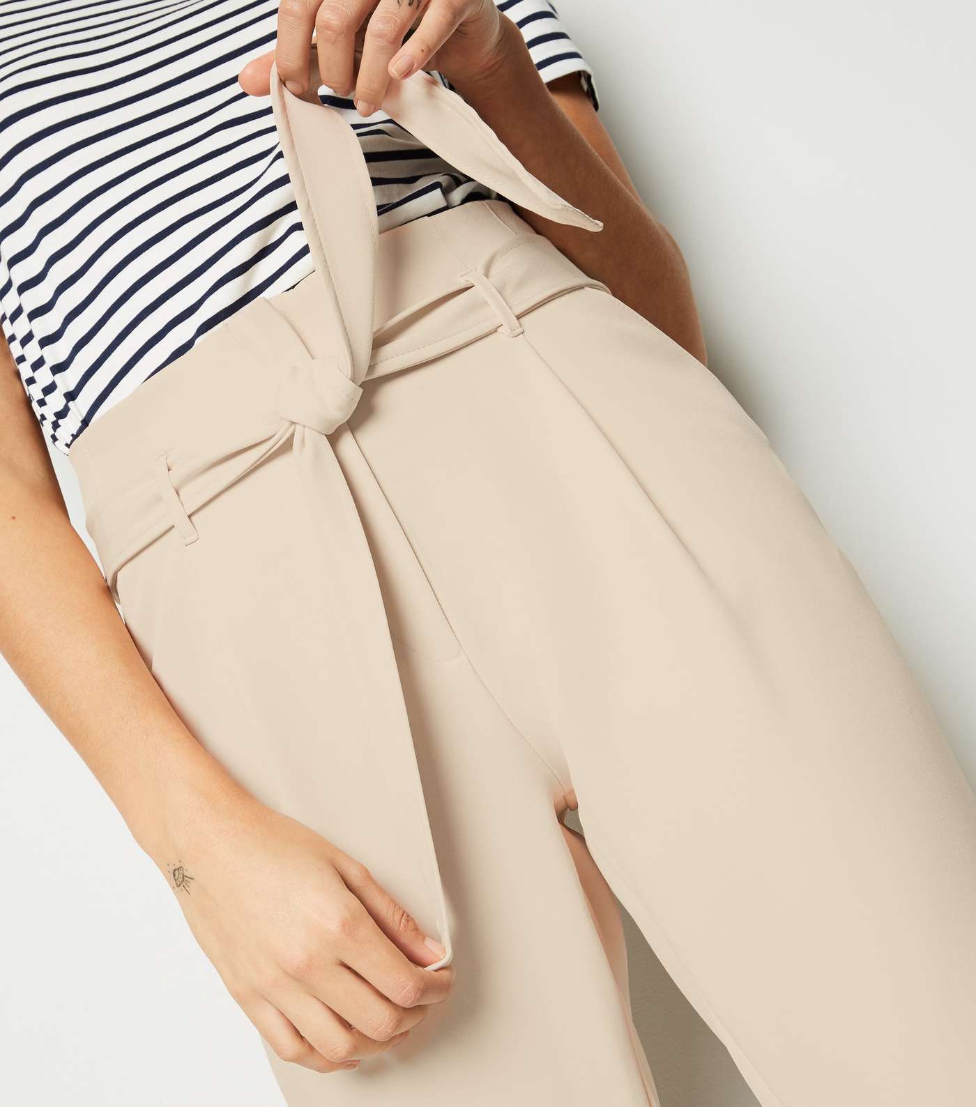 Stone High Waist Paperbag Trousers Image 5