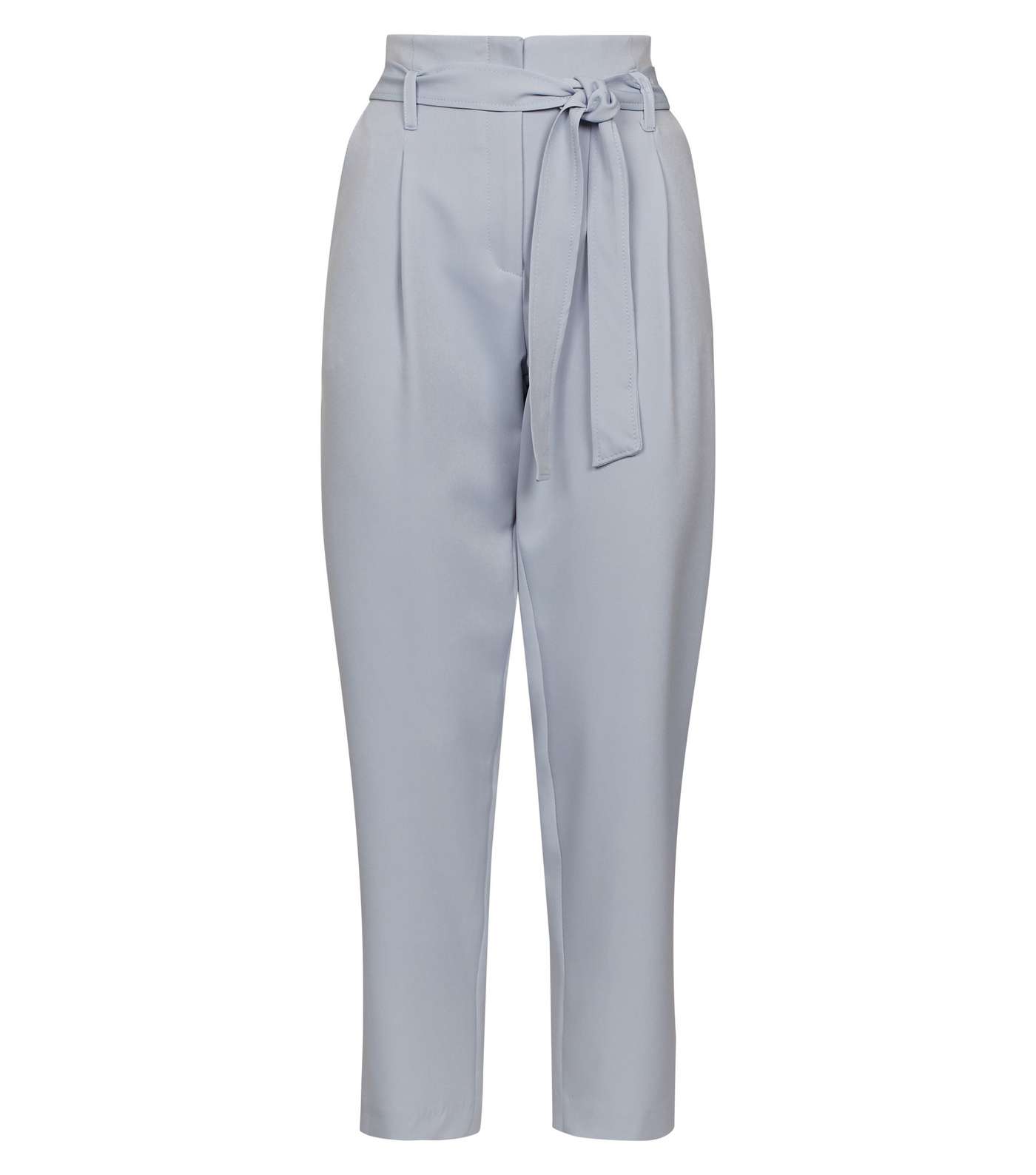 Pale Blue High Waist Paperbag Trousers Image 4