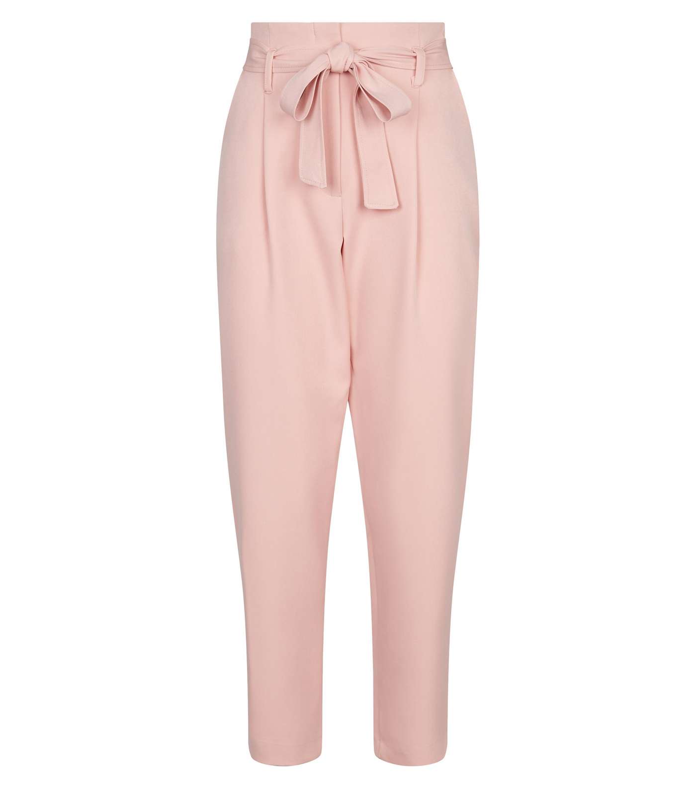 Mid Pink High Waist Paperbag Trousers Image 4
