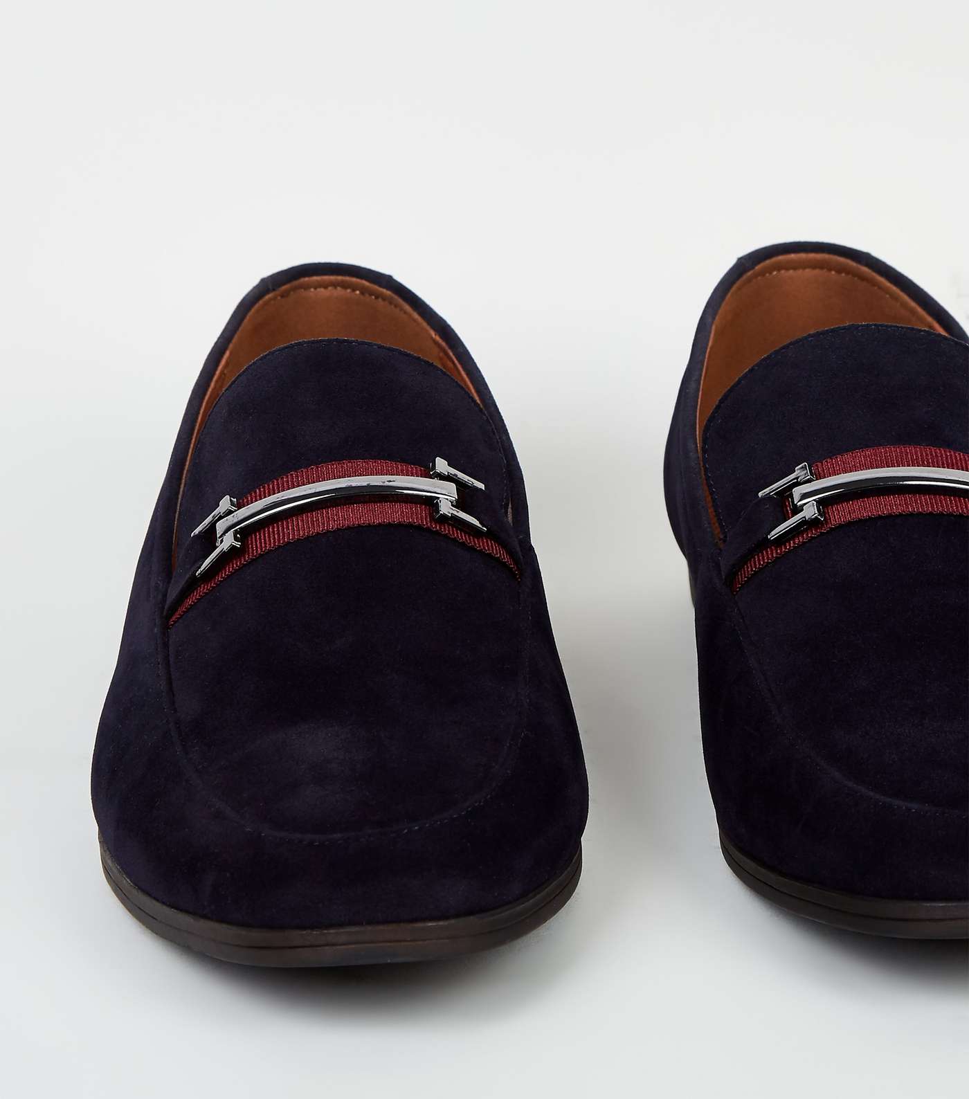 Navy Tape Bar Front Loafers Image 3