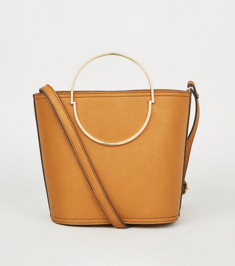 Handbags Black Clutch Tote Small Bags New Look Mustard Half Circle Handle Bucket Bag