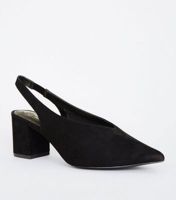 Black Comfort Flex Suedette Slingback 
