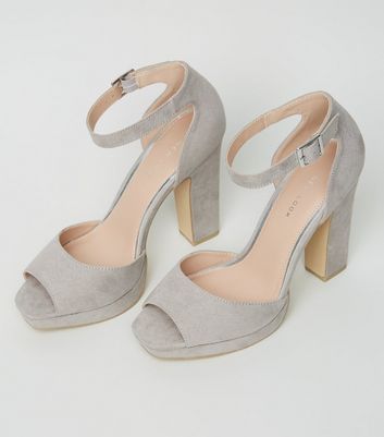 Women's Grey Block Heel Footwear | Next Official Site