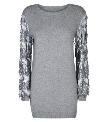 grey glitter jumper