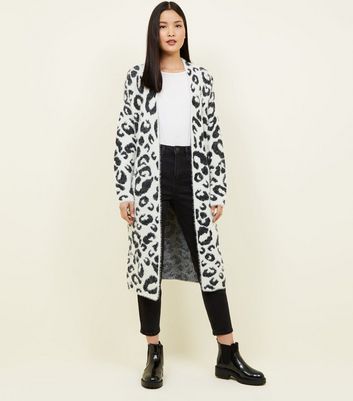 fluffy leopard print cardigan
