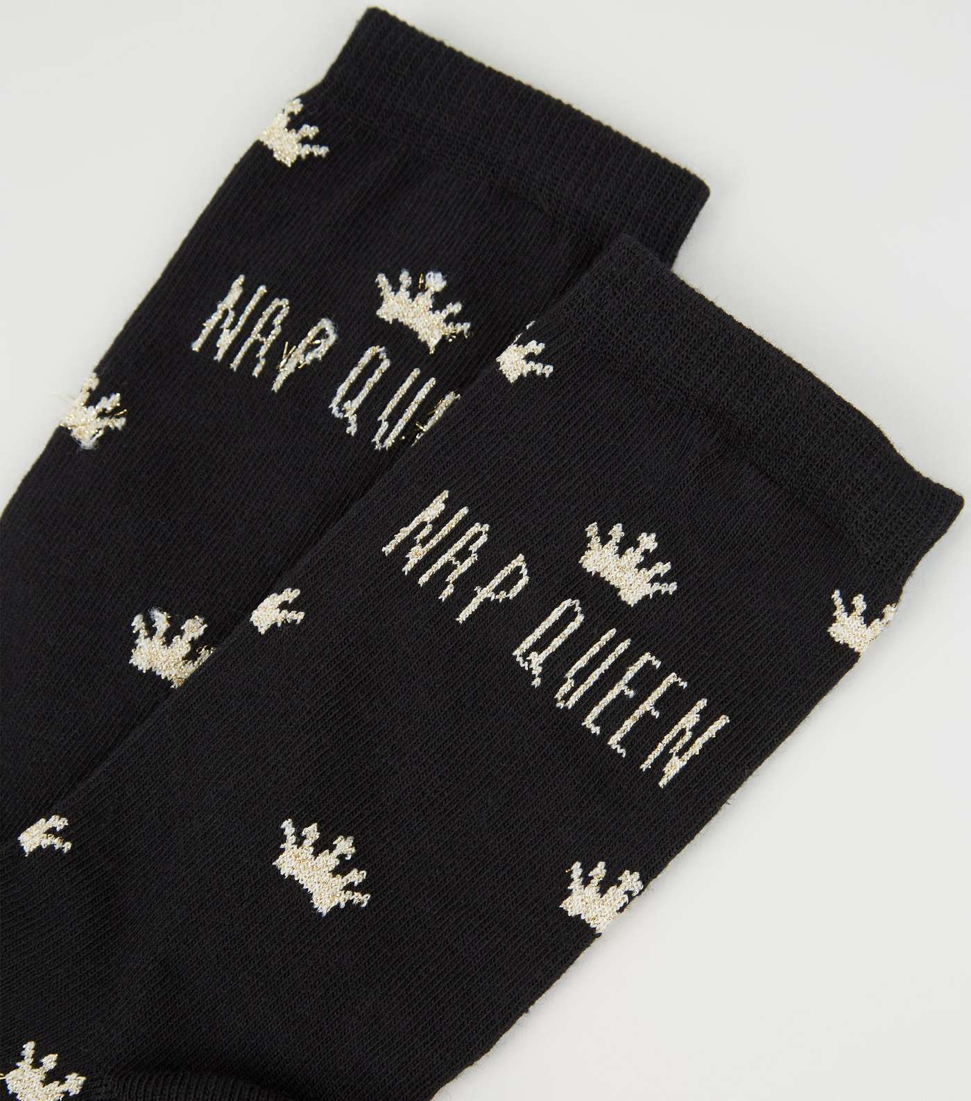 Black Crown Print Nap Queen Socks Image 3
