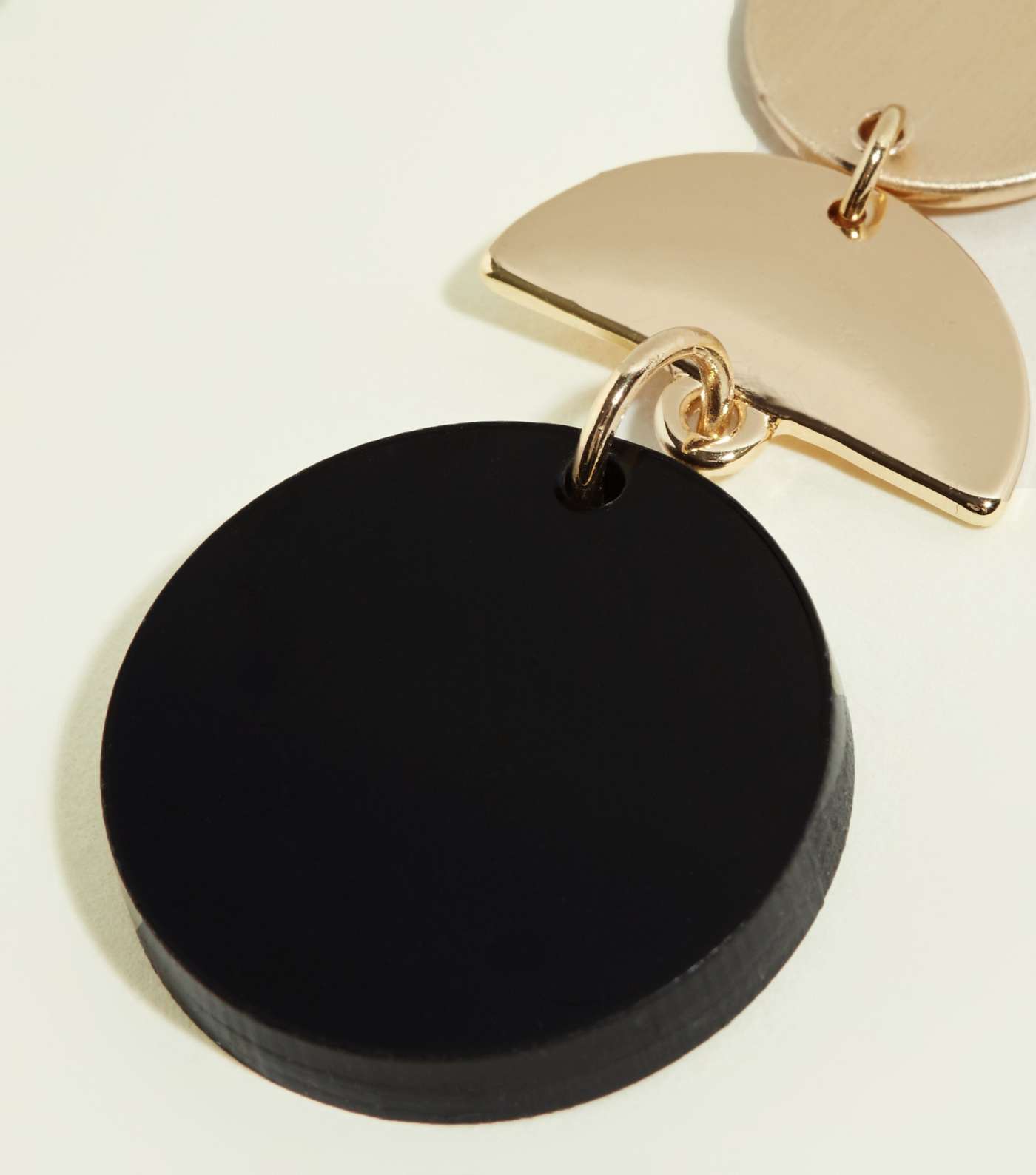 WANTED Black Resin Disk Drop Geometric Earrings Image 3