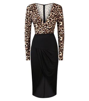 ax paris leopard print dress new look