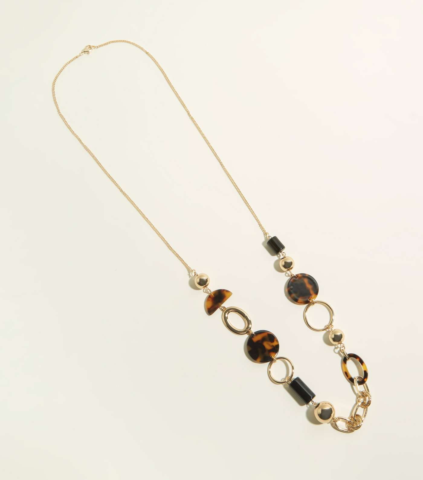 WANTED Gold Resin Linked Long Necklace