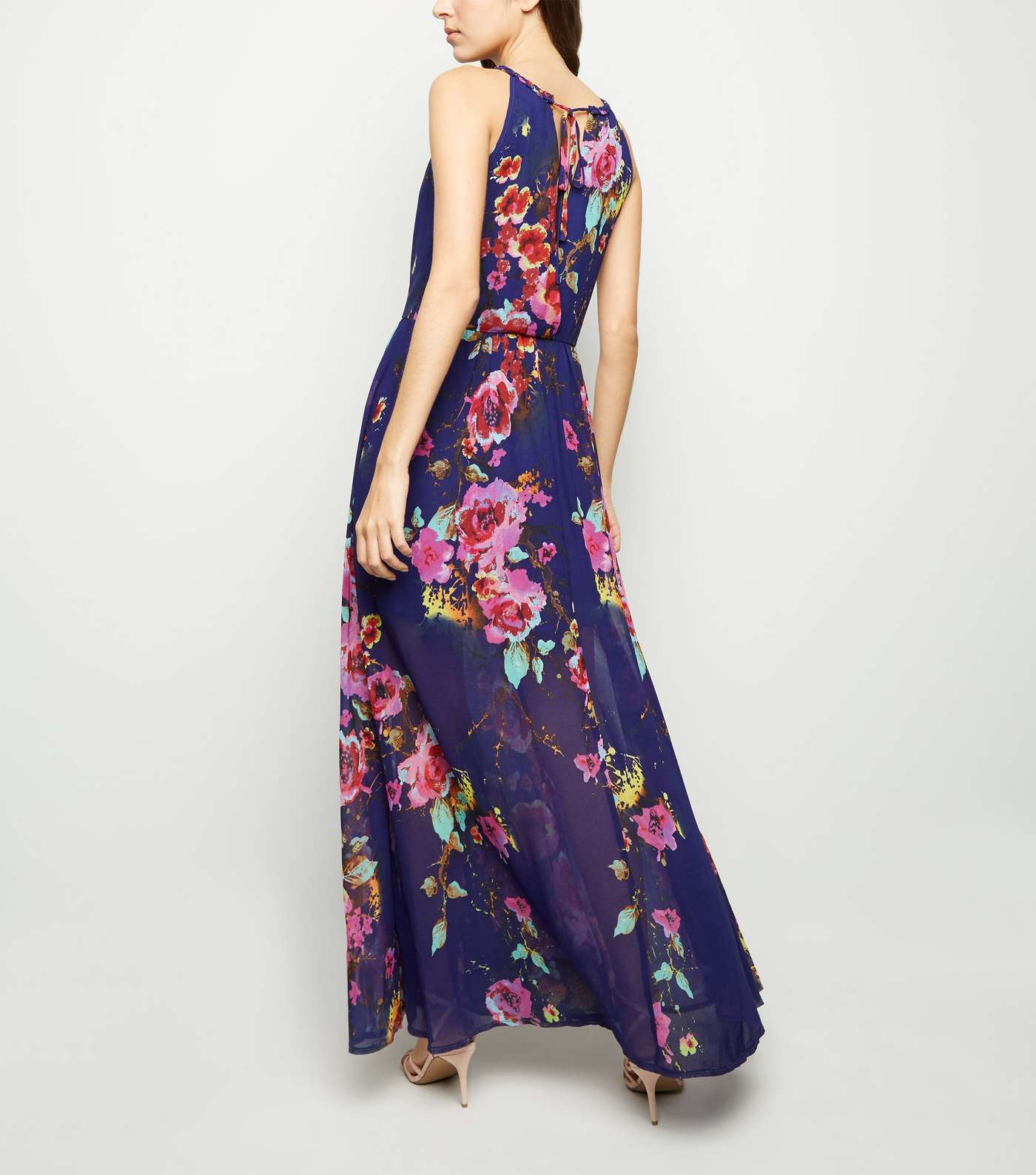 Blue Vanilla Blue Floral Halterneck Maxi Dress Image 3
