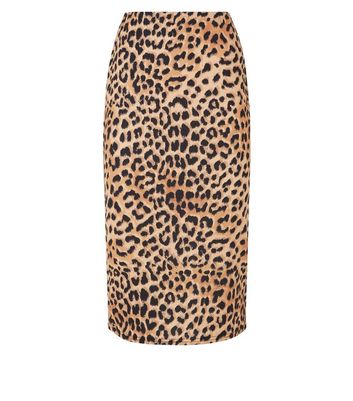 Leopard print pencil on sale skirt new look