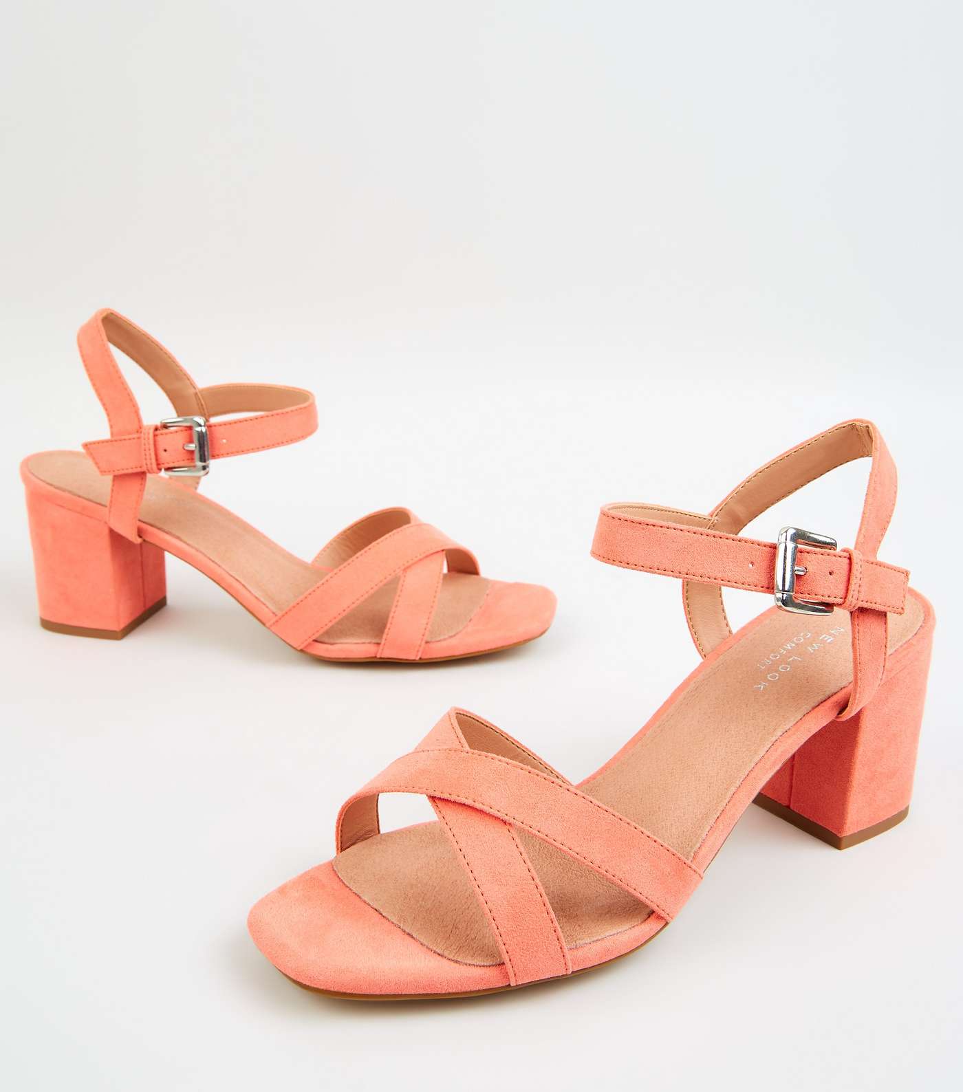 Coral Comfort Flex Low Block Heel Sandals Image 3