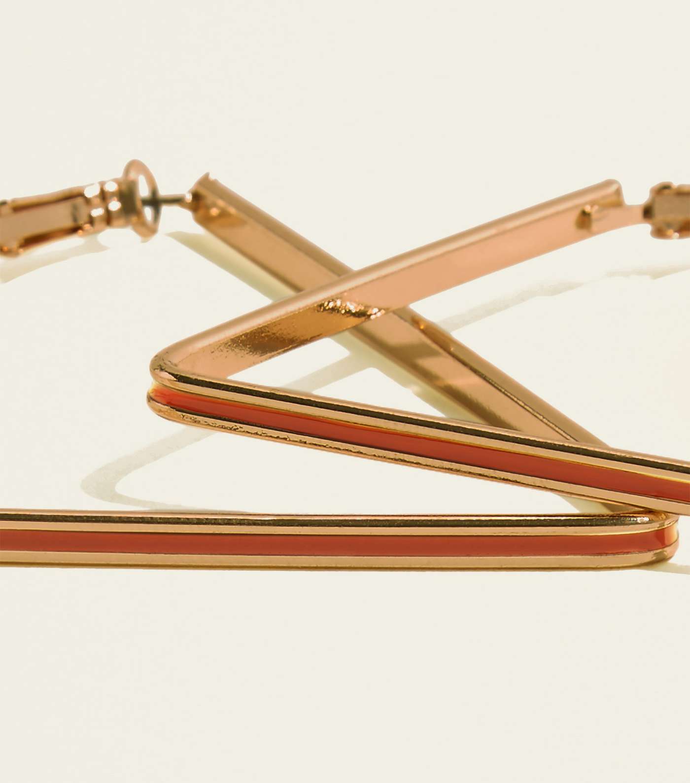 Burgundy and Gold Triangle Hoops Image 3