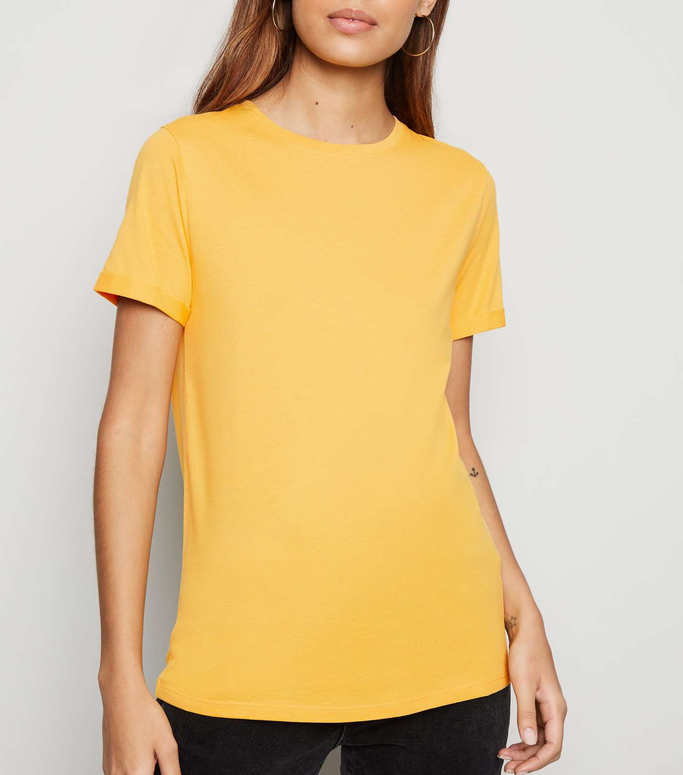 Mustard Roll Sleeve T-Shirt 