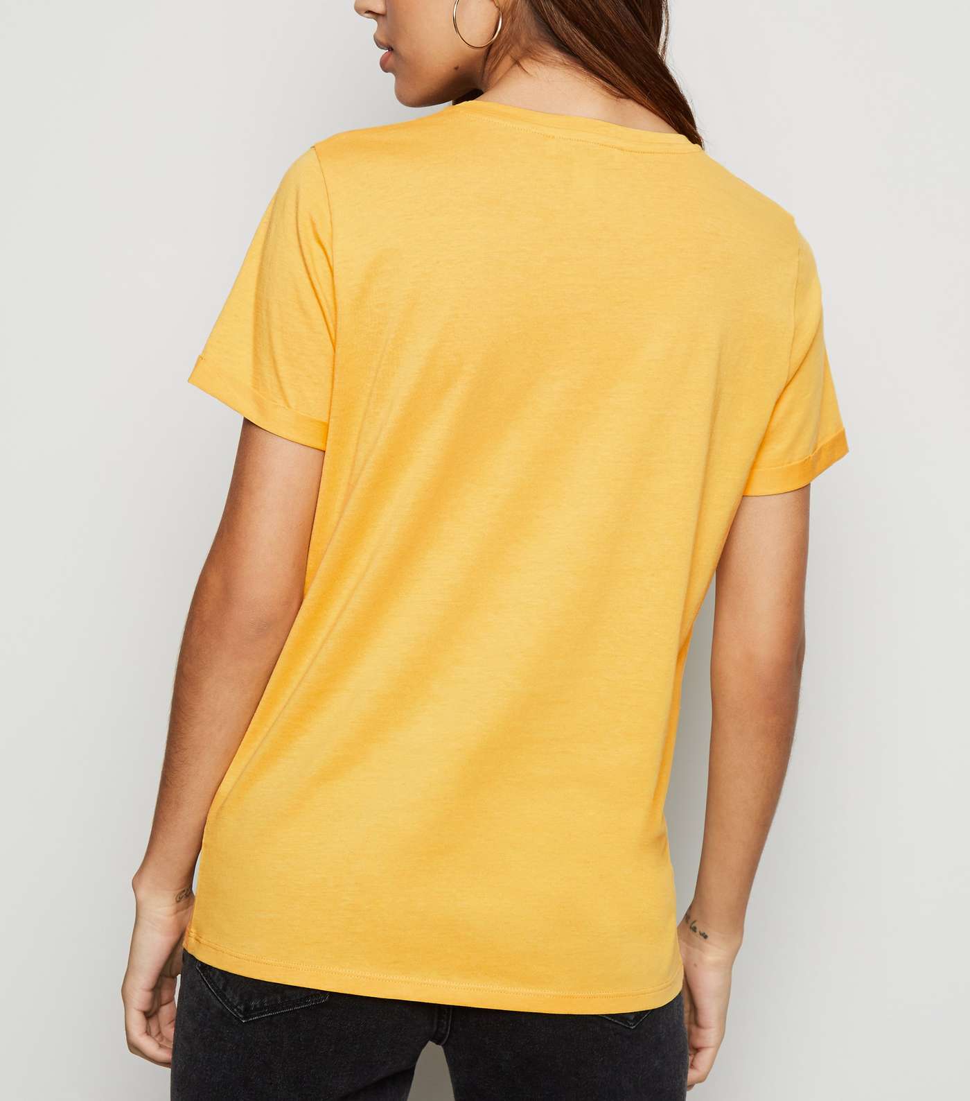 Mustard Roll Sleeve T-Shirt  Image 3