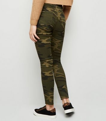 camo ripped skinny jeans
