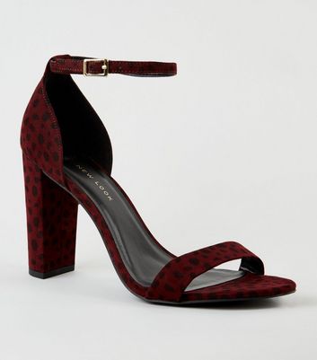 new look red sandals wide fit