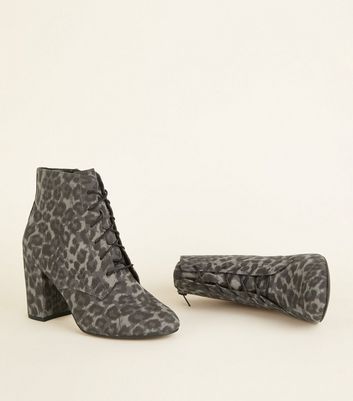 grey leopard boots