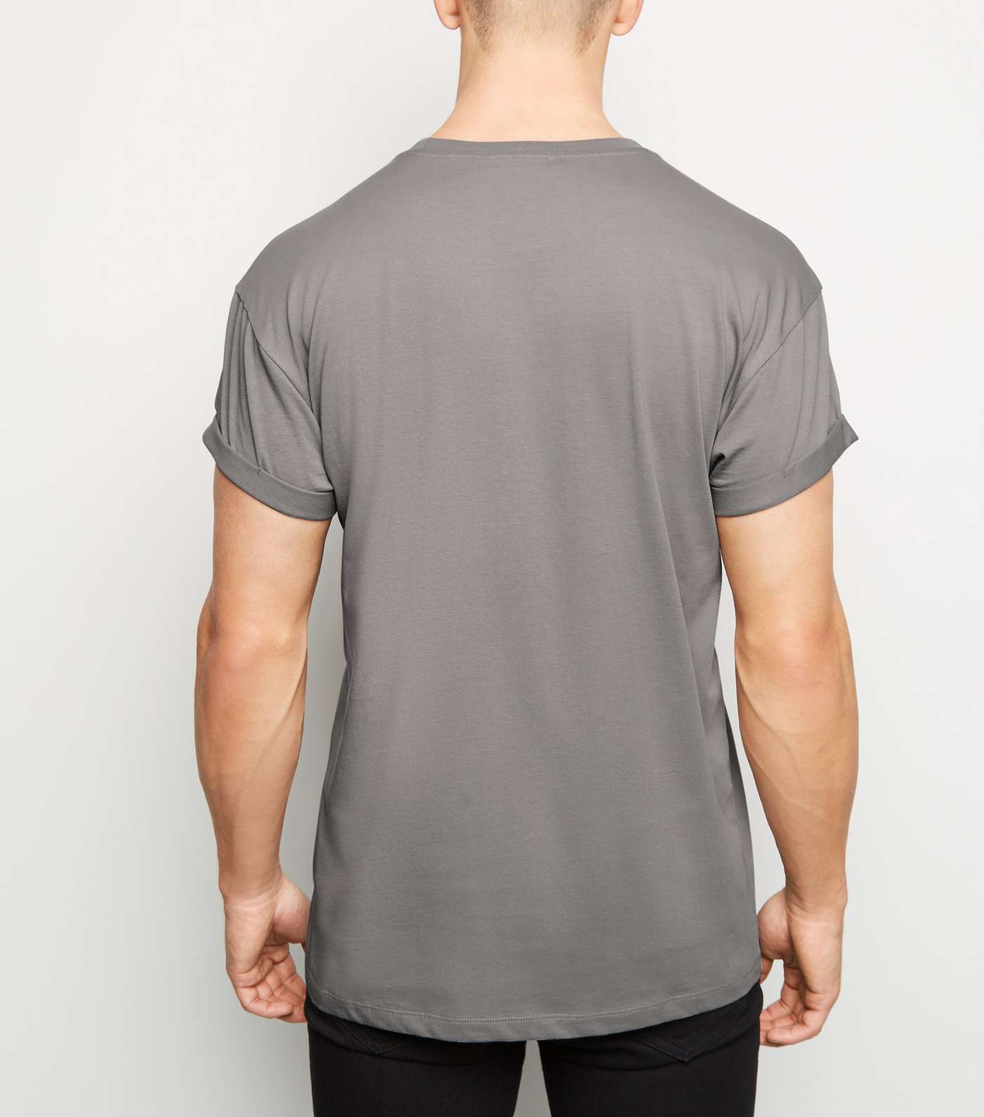Pale Grey Embroidered Rose T-Shirt Image 3